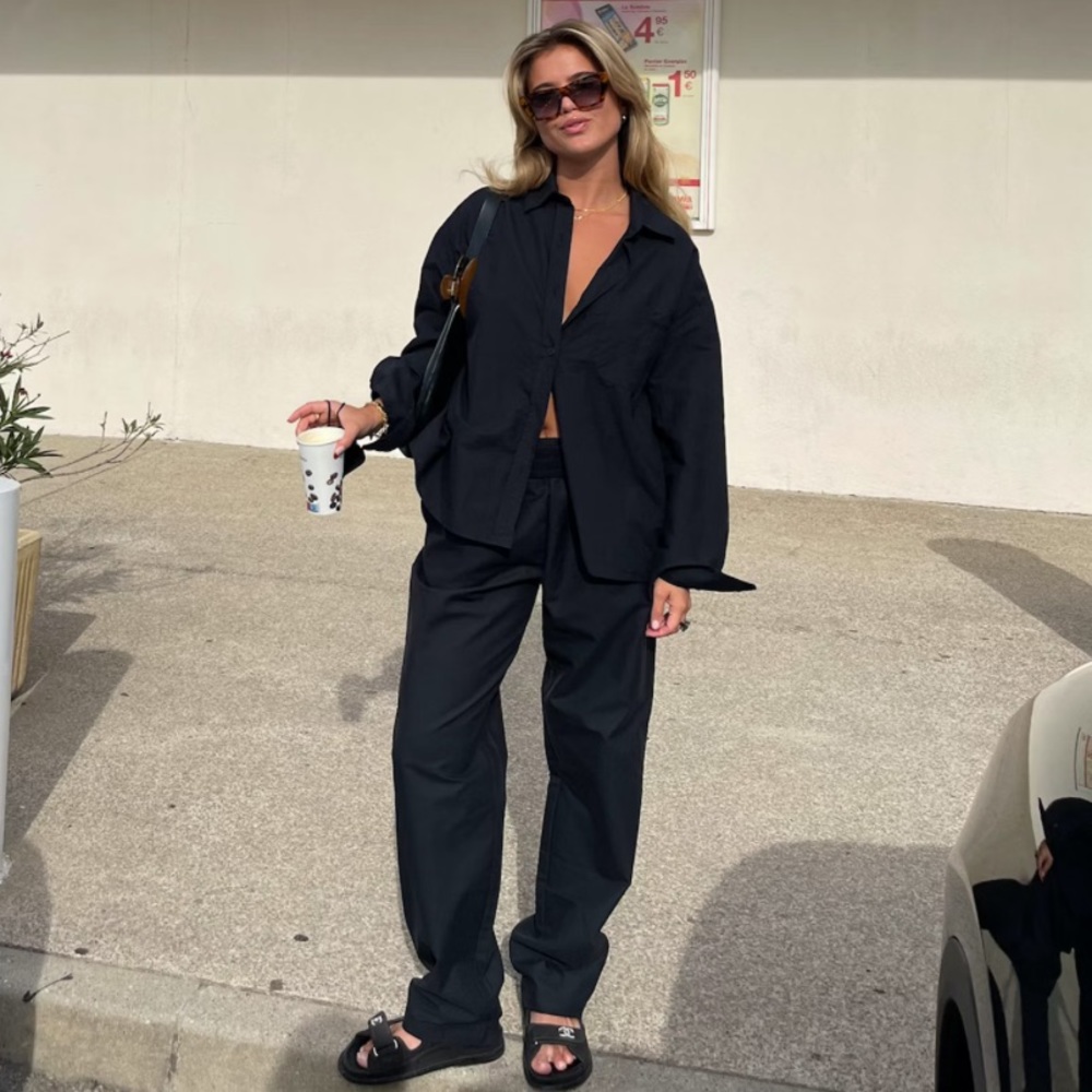 Djerf Avenue Breezy Pants in Black